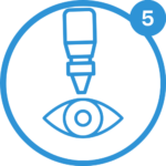 Icon Augentropfen senkrecht halten zum Thema antiallergische Augentropfen bei Kontaktlinsen